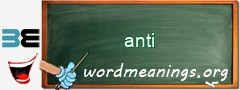 WordMeaning blackboard for anti